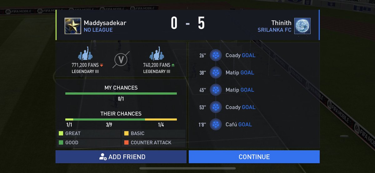 MahadevSadekar's tweet photo. ⁦@EAFIFAMOBILE⁩  people are using glitches and cheats to win where is your ban system and how is this possible i am getting single chance in whole game in vs attack https://t.co/FtafwEOWtO