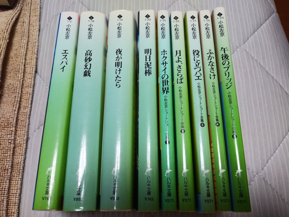 小松左京のハルキ文庫を均一で15冊まとめて買ったのが6年前。有名な