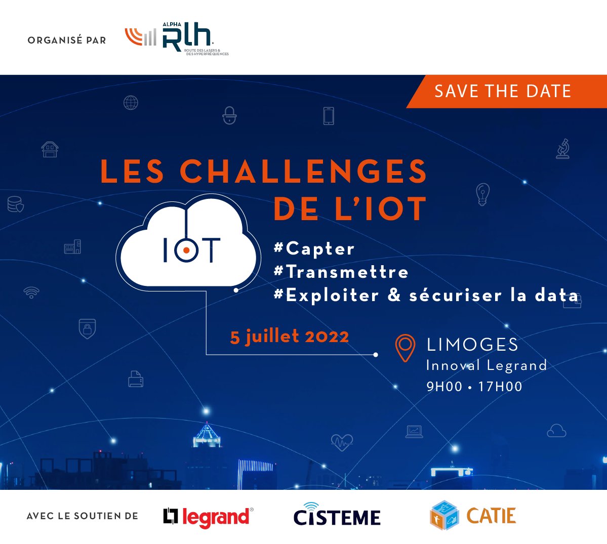 📆 J-6 pour les #Challenges de l'#IoT à #Limoges 
➡️ Tendances et évolutions technologiques de l'IoT

Avec <a href="/Legrand/">Legrand</a> <a href="/CATIE_AQ/">CATIE</a> <a href="/InstitutXLIM/">Institut XLIM</a> <a href="/cisteme/">Cisteme</a>
<a href="/IntelFrance/">Intel France</a> <a href="/enedis/">Enedis</a> @SEML_RdL <a href="/airudit/">AIRUDIT</a> <a href="/Teregacontact/">Teréga</a> #LABSTICC  
👉lc.cx/14kMcG

#capter #transmettre #sécuriser #data
