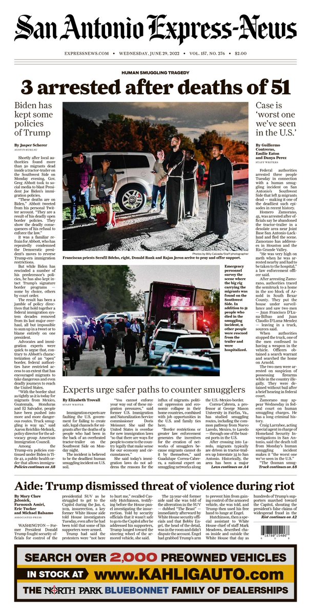 emilieeaton's tweet photo. Front page of the San Antonio @ExpressNews. 

Another tragic day. Another incredible team effort to serve our readers and our community. https://t.co/hWYKWTJlMm