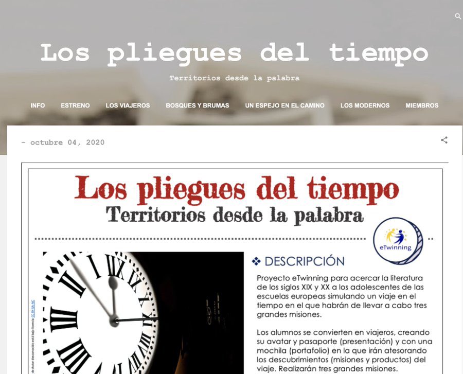 Felicísima con el premio nacional a nuestro proyecto eTwinning  “Los pliegues del tiempo. Territorios desde la palabra” ➡️ un resumen + recursos + productos finales ￼ losplieguesdeltiempo.blogspot.com