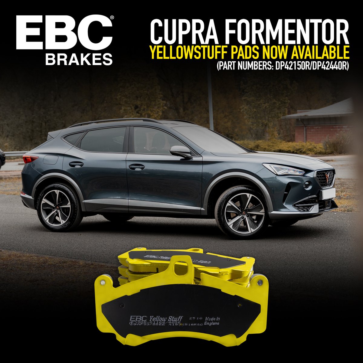 ebcbrakesuk's tweet photo. Latest product releases: #Yellowstuff pads for the #Cupra #Formentor &amp; brake lines for the #Hyundai #i20N!

Where to buy EBC Brakes: https://t.co/xXlSGUnQbN https://t.co/uYnwCcEScu