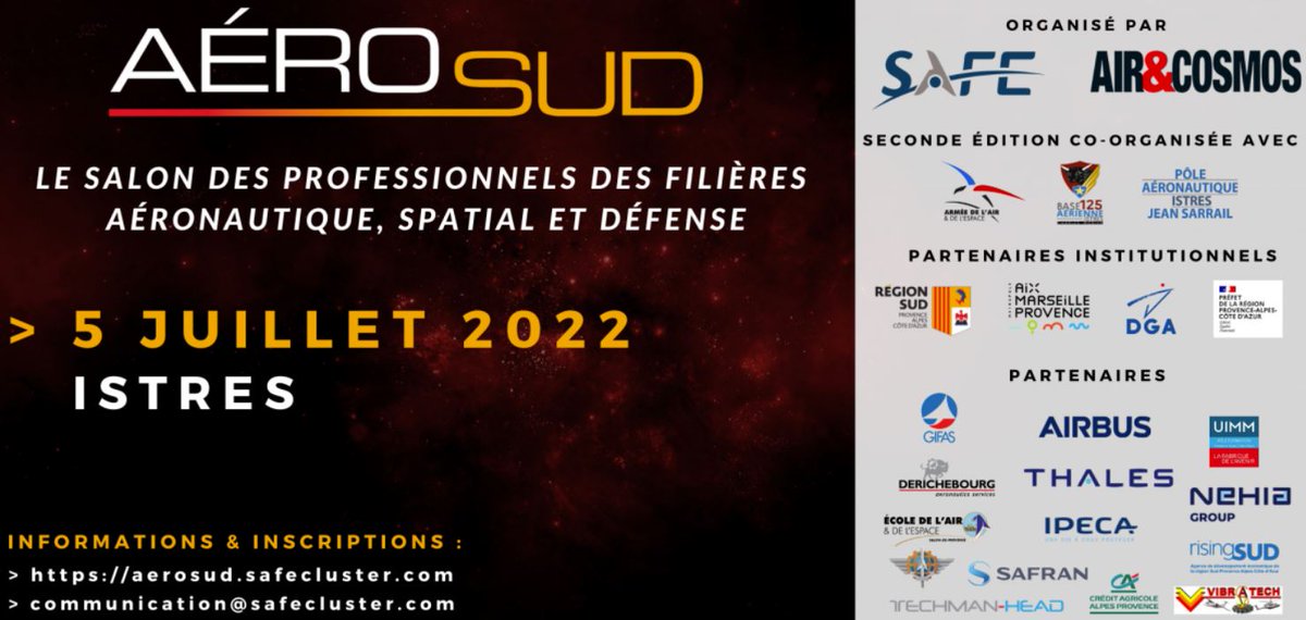Ecoledelair's tweet photo. #Aéronautique
L’EAE sera présente au salon Aérosud le 5 juillet 2022 sur la @125_base d’Istres ! 
Le CEC, le CIFED et le CFAMI animeront chacun un stand. L'@EVAAofficiel  fera également le déplacement.
C’est l’occasion de venir à notre rencontre ! 
https://t.co/4gpTxEridv https://t.co/N6s9rXHcis