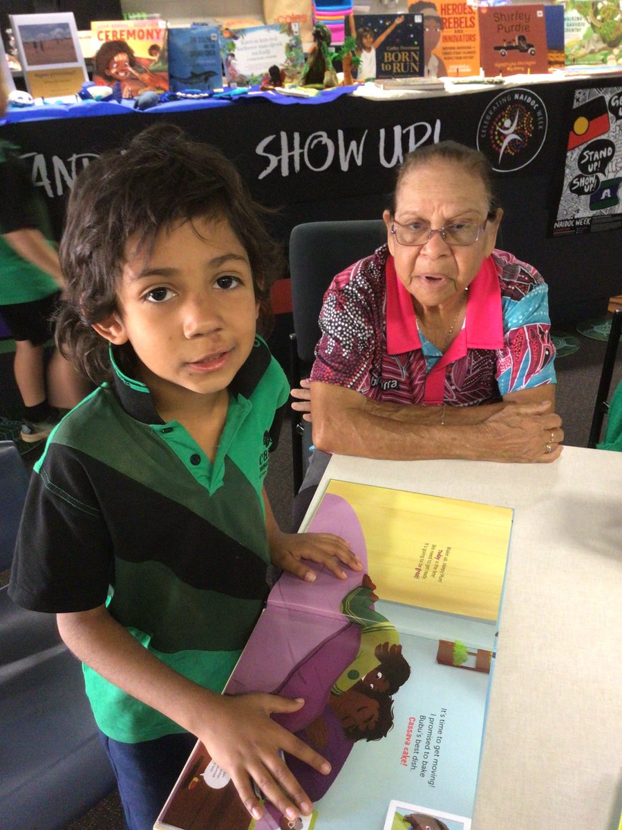 CassiaPrimary's tweet photo. NAIDOC celebrations day 3 saw us welcome some of our Elders into our school to share their stories with our students and be interviewed and read to. Students also cooked up a martini tri (damper) feast with the ladies from Njamal Corporation. https://t.co/UjVQMujyM7