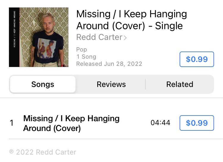 🎶 Check out <a href="/reddcartermusic/">Redd Carter</a> new song, Missing/I Keep Hanging Around Cover. It’s available on <a href="/iTunes/">iTunes</a> for $0.99. Get it today.
music.apple.com/us/album/missi…