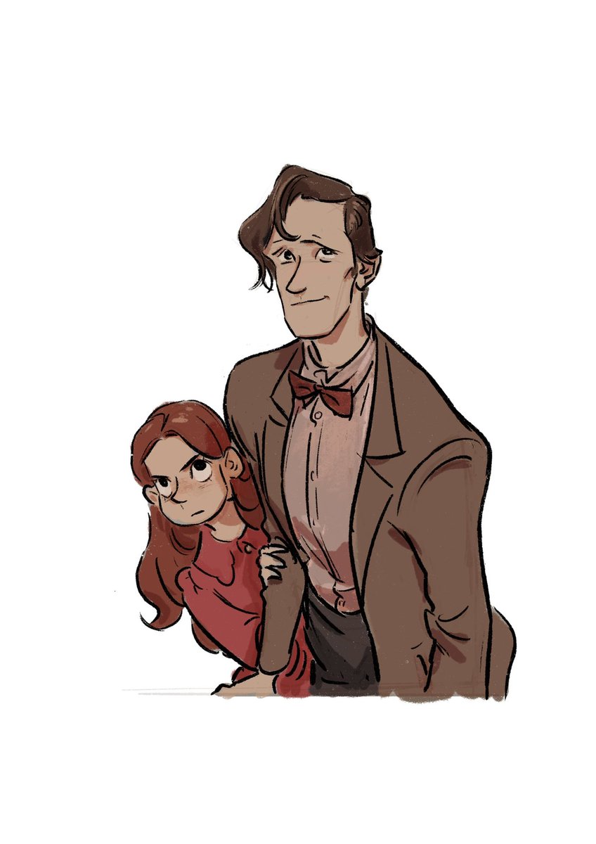 TNstile's tweet photo. Drawing when watching the show..Still feel sad while looking at them☹️#DoctorWho #11thdoctor #LittleAmy https://t.co/80FmU2i23Y