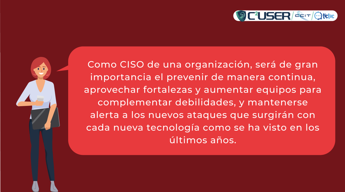 tictac_ccit's tweet photo. ¿Cuáles son los nuevos desafios de  #ciberseguridad que deben enfrentar los #CISOs? 
Hoy el laboratorio #C2User les comparte algunos consejos 🔥 https://t.co/gF0Yu9FCku