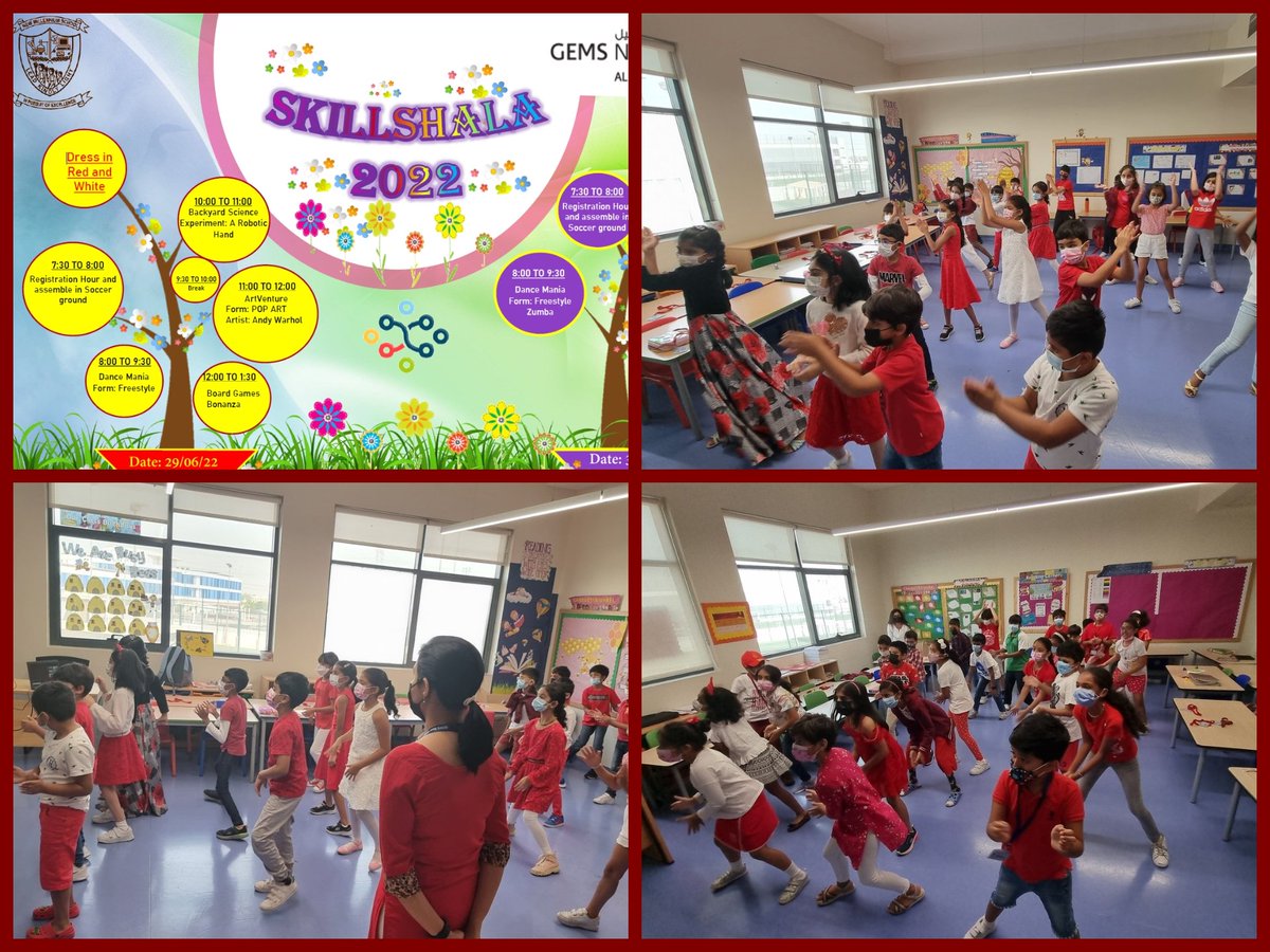 ShettySampoorna's tweet photo. #Skillshala2022 A special touch to the last two days before we wind up before #summervacation. #Dressinred and celebrate #Diversity assembly #Groove withMs. @clavia_lewis #BackyardScience with Ms. @amarantha_razu #ArtVenture with Ms. @sidra5 n #boardgames with friends @nmsprimary https://t.co/QY5sptUk1N