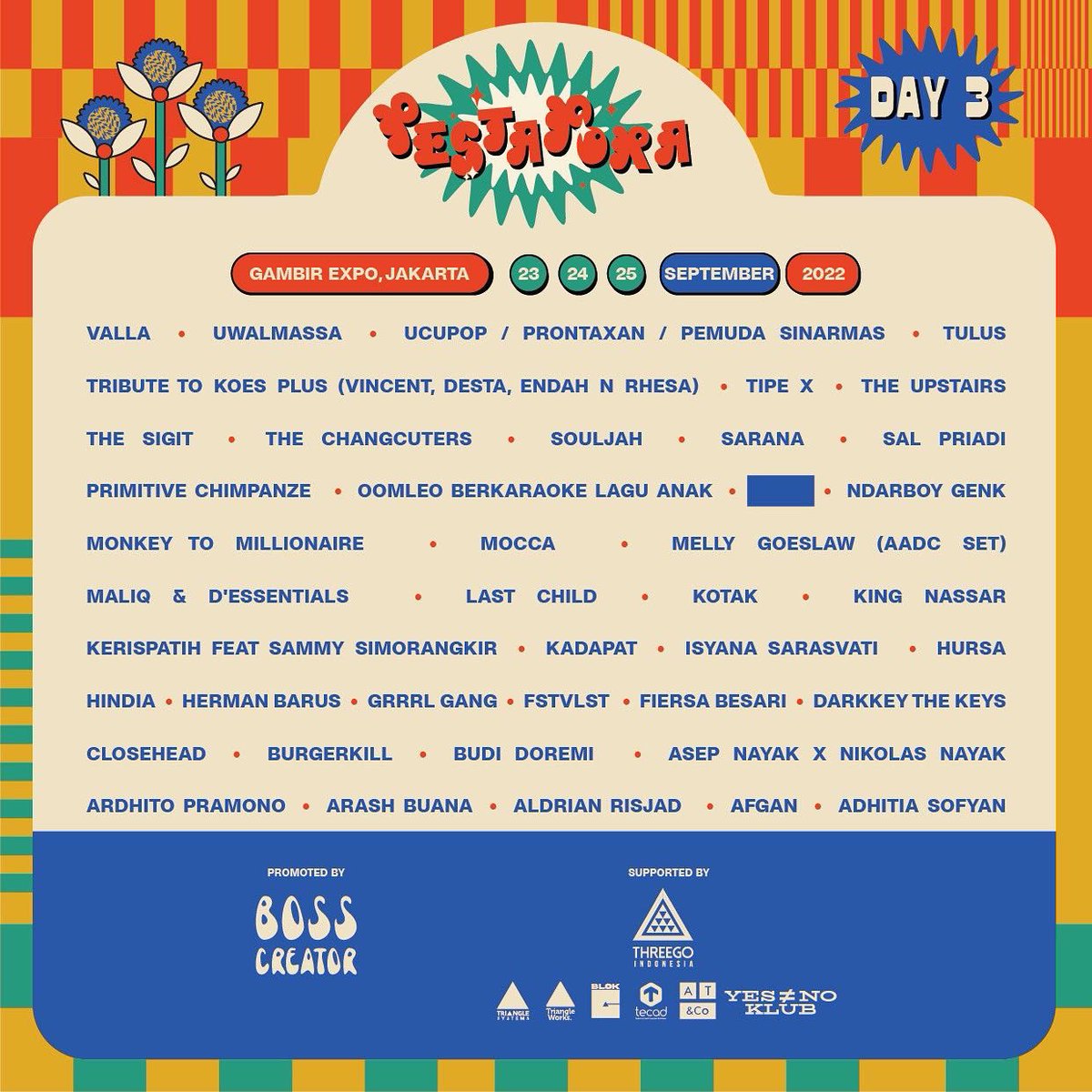 Final line up #Pestapora, selamat merayakan!

Tiket harian akan dijual tanggal 5 Juli, terbatas! Selamat bersiap.