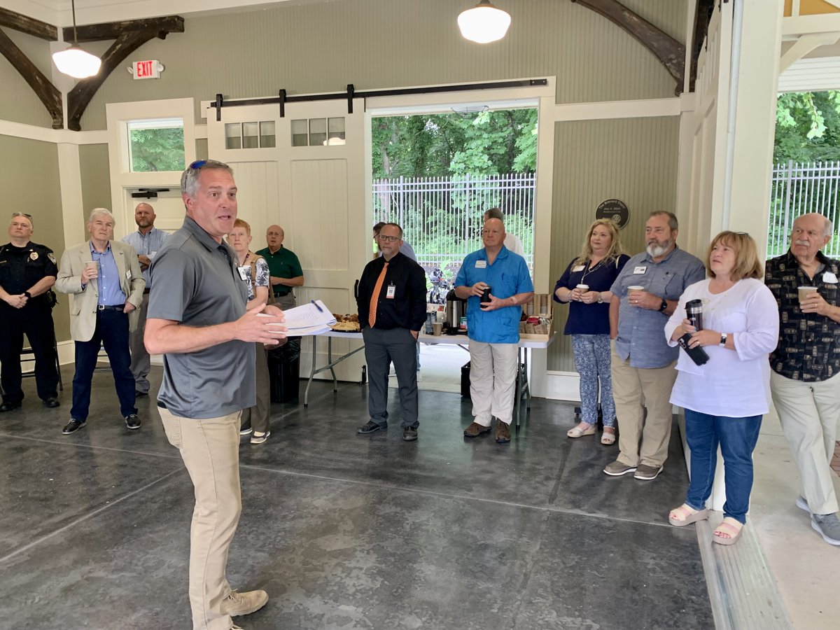 Attendees at this week's Coffee Connections got to hear from Chief of Police Tom Jordan about building relationships between the police &amp; local businesses. Thanks to First Victory for sponsoring, Brevard Rotary for providing space &amp; <a href="/fmm_brevard/">Food Matters Market - Brevard</a> for the pastries &amp; coffee!