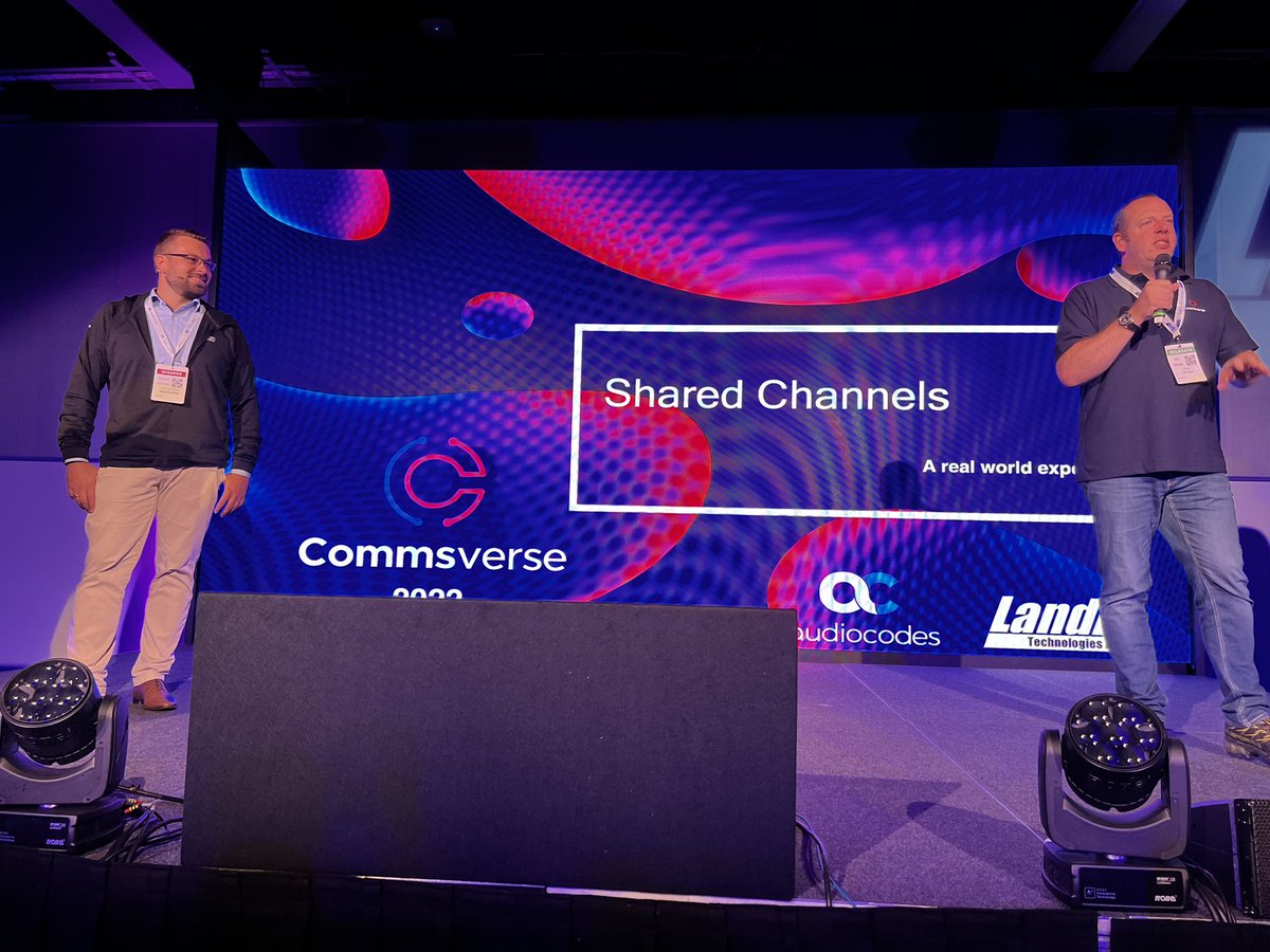 tpickhan's tweet image. @plemich is talking about #MicrosoftTeams Connect aka #SharedChannels @commsverse 
and real world experiences