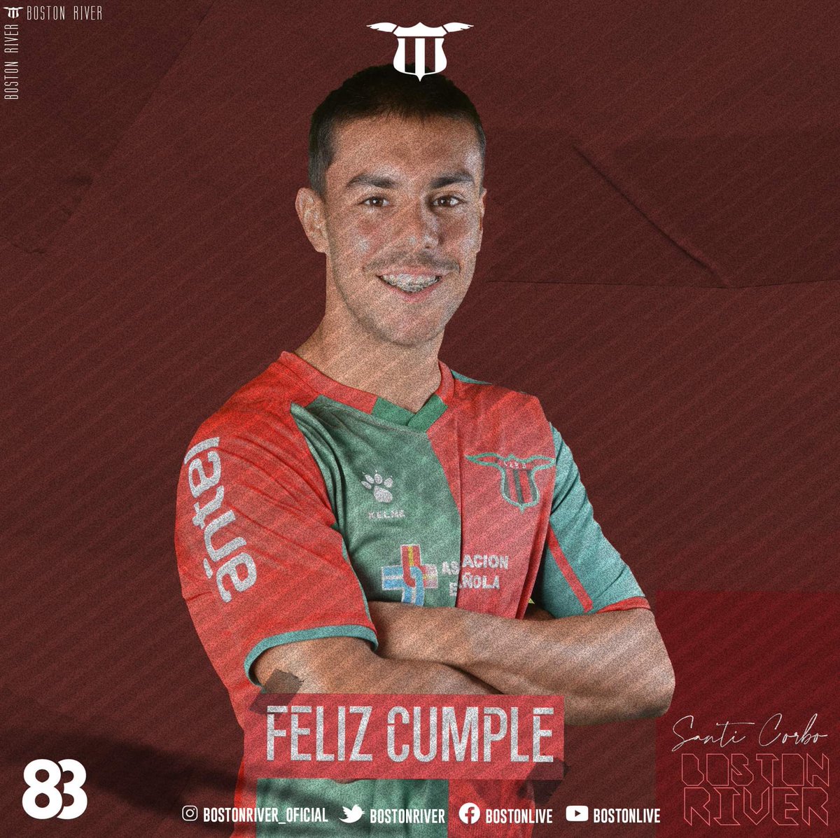 bostonriver's tweet photo. #PasiónEnDosColores🟢🔴
¡FELÍZ CUMPLE SANTIAGO!
Desde @bostonriver saludamos a nuestro jugador @Santii2906 en el día de su cumpleaños.
¡QUE PASES UN GRAN DÍA SANTI!
🥳🥳🥳 https://t.co/VSQNghU75M