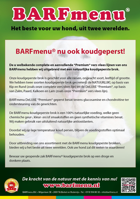 Bij #BARFmenu kunt u terecht voor het beste uit twee werelden!