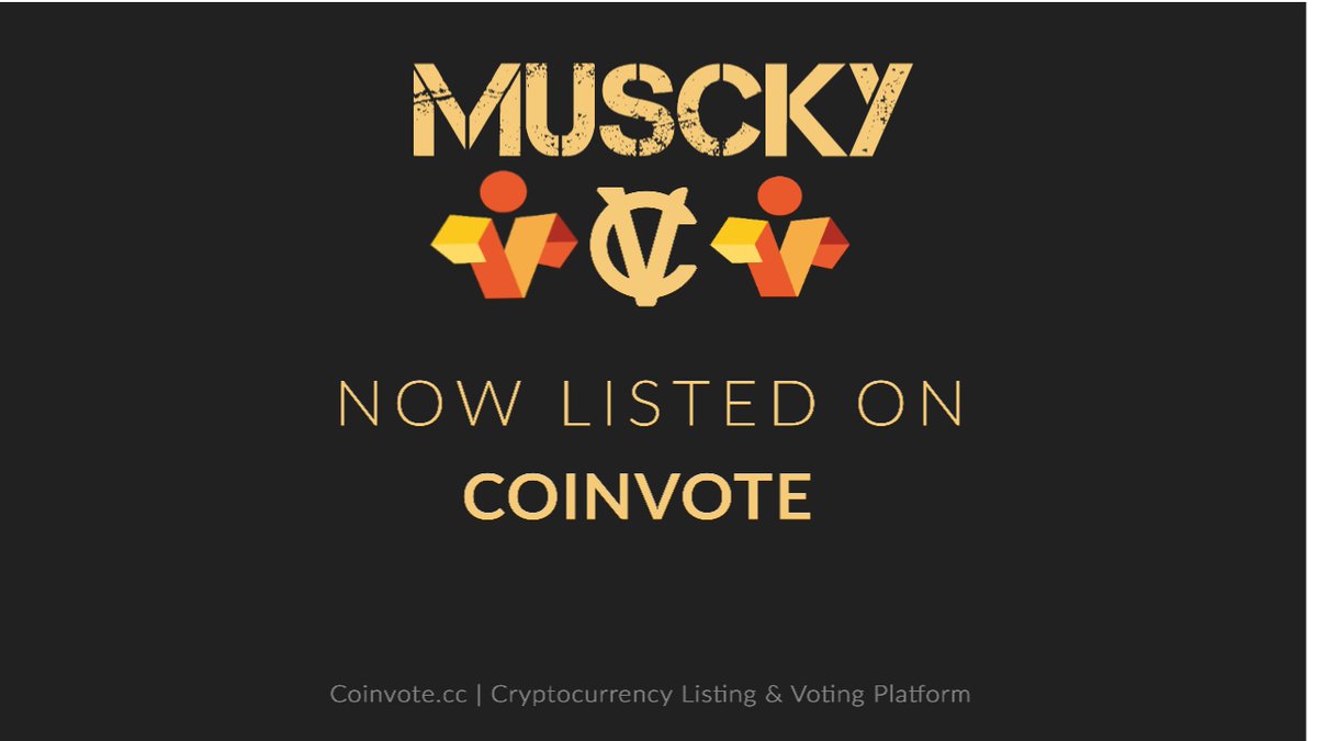 Musckycommunity's tweet photo. 📣 LISTING ANNOUNCEMENT 📣

Muscky now listed on @coinvotecc 💣

Big steps forward 💪

🤩 Thanks a lot for trusting in the project. We are building it together. Your support is amazing!

✅ Vote for us on : https://t.co/eaeiQwsXyh https://t.co/bLn3TxnKNG