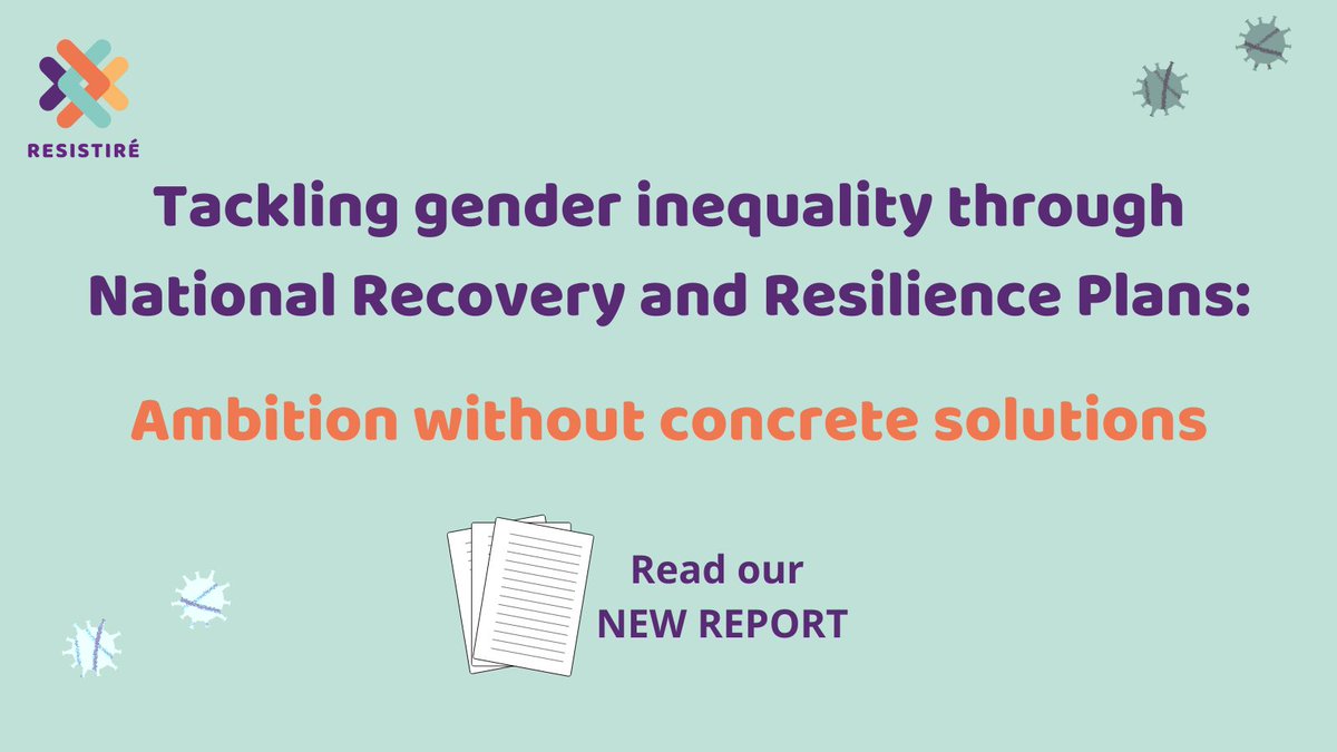 📖 Read <a href="/Resistire_EU/">RESISTIRÉ 🇪🇺 Gendered inequalities due to Covid</a> new report! 
It shows that policy responses to #covid19 lack measures to mitigate #genderinequality. A gender perspective is needed to make Europe more #resilient and #equal. 
#NextGenerationEU 

👉 resistire-project.eu/project-news/t…