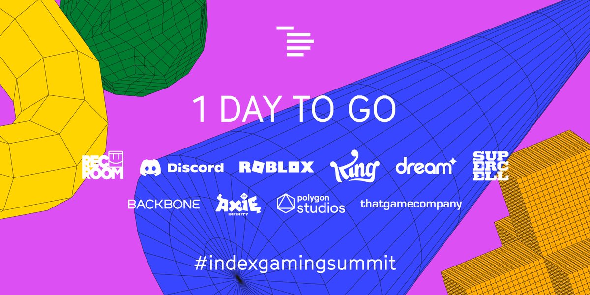 Index Ventures (@indexventures) on Twitter photo One more day until #indexgamingsummit!
Your last chance to register to hear about cloud gaming, Metaverse, secrets to building iconic IP, web3 with industry experts <a href="/sturman/">Daniel Sturman</a>, <a href="/ipaananen/">Ilkka Paananen</a>, <a href="/deantak/">Dean Takahashi</a>, <a href="/Fwiz/">Ryan Wyatt</a>, <a href="/Jihoz_Axie/">Jihoz.ron</a>, <a href="/nickfajt/">Nick Fajt</a>, <a href="/JenovaChen/">Jenova Chen</a>, and many more. gamingsummit2022.indexevents.com/SMIV One more day until #indexgamingsummit!
Your last chance to register to hear about cloud gaming, Metaverse, secrets to building iconic IP, web3 with industry experts <a href="/sturman/">Daniel Sturman</a>, <a href="/ipaananen/">Ilkka Paananen</a>, <a href="/deantak/">Dean Takahashi</a>, <a href="/Fwiz/">Ryan Wyatt</a>, <a href="/Jihoz_Axie/">Jihoz.ron</a>, <a href="/nickfajt/">Nick Fajt</a>, <a href="/JenovaChen/">Jenova Chen</a>, and many more. gamingsummit2022.indexevents.com/SMIV