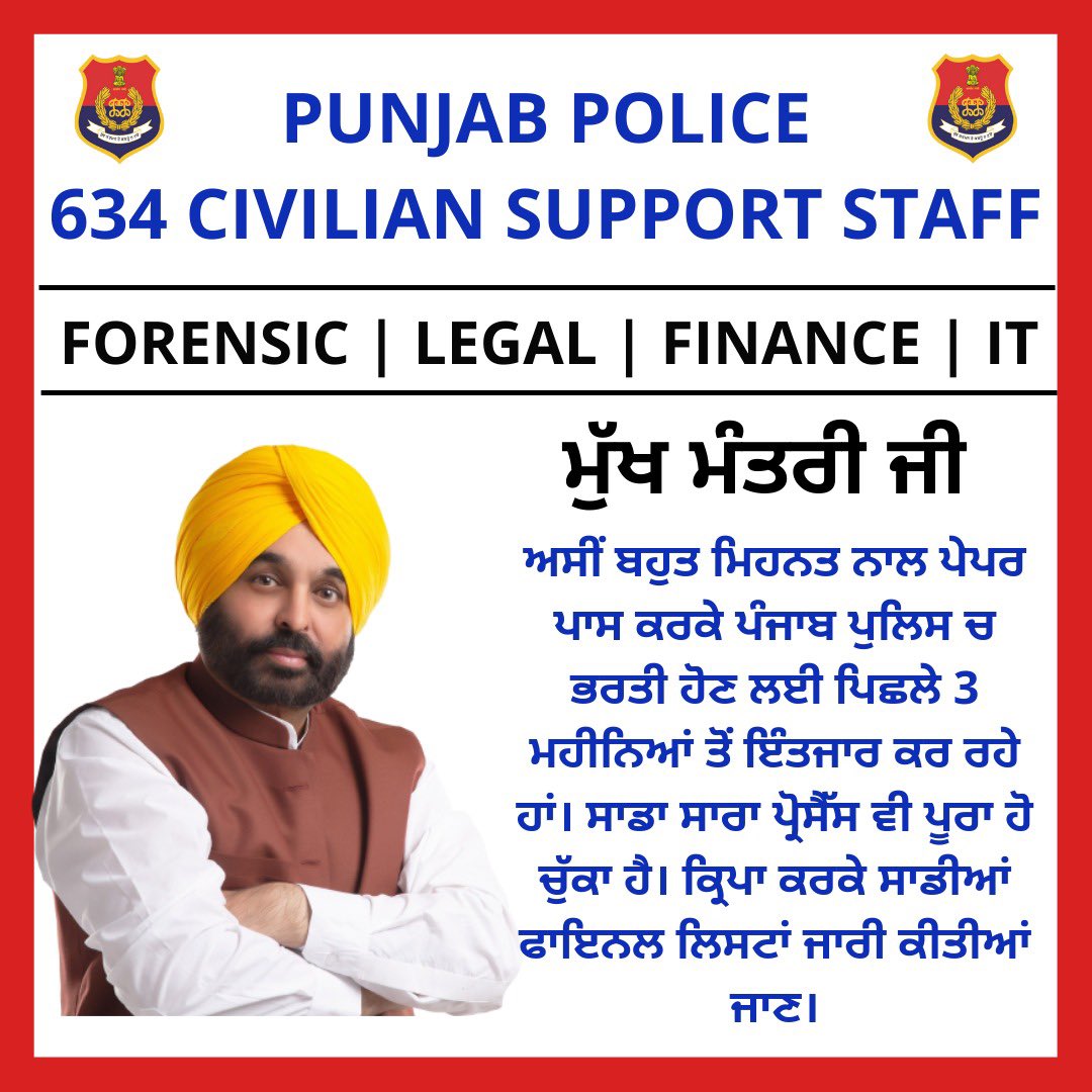 @BhagwantMann @CsPunjab @HarpalCheemaMLA @Kvijaypratap @AroraAmanSunam @meet_hayer @harjotbains @AAPPunjab @AnmolGaganMann @DrBaljitAAP @Sandhwan @DGPPunjabPolice @GurpreetDeo3 @PrimeAsiaTV