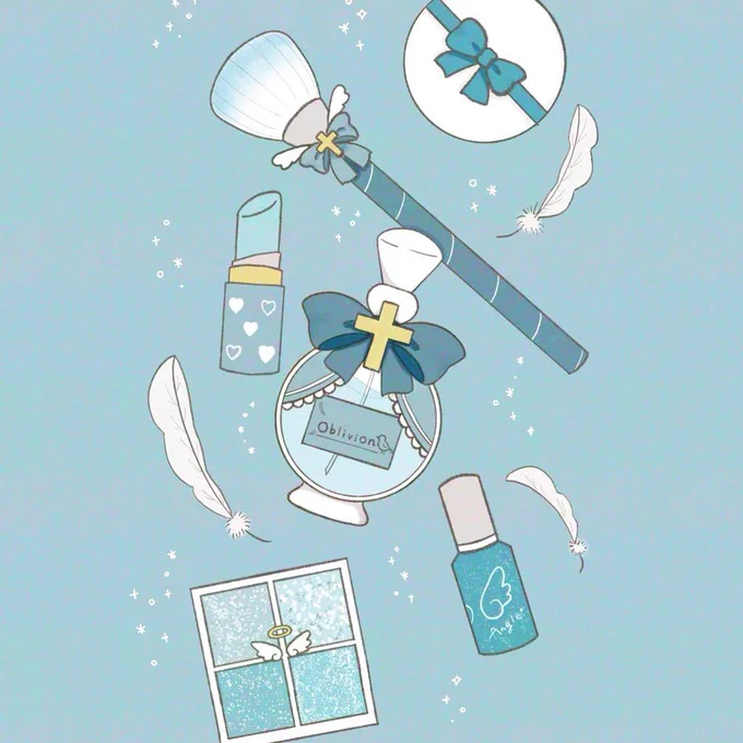 テンシと忘却のコスメセット#イラスト #illustration 