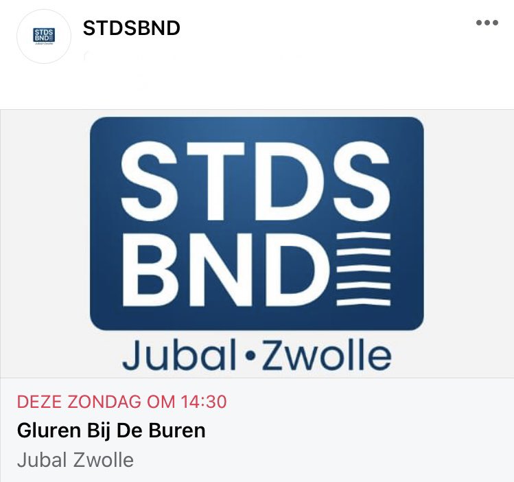 Komende zondag weer een optreden. De laatste voor de zomerstop! Wil je ons nog zien kan dat komende zondag in eigen gebouw. We treden drie keer op: 14:30, 16:00 en 17:30. Zien we jou zondag? 💙

#STDSBND #Korpsspot #Korpsmuziek #GemeenteZwolle #muziekverbindt #WebblogZwolle