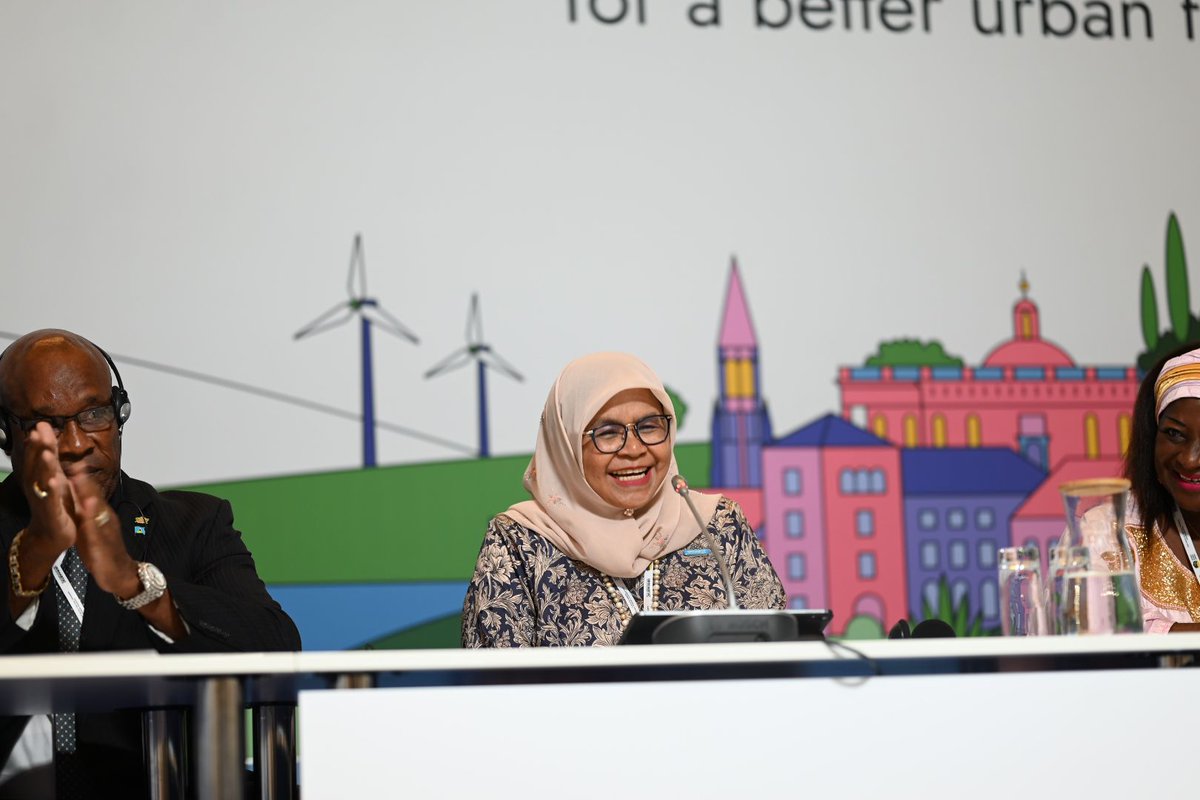 MaimunahSharif's tweet photo. Weโre celebrating 14 years of the #ParticipatorySlumUpgradingProgramme ๐๏ธtoday at #wuf11. Together, we have implemented โฌ24 million to this goal in 50 African, Caribbean and Pacific Countries ๐. A big thank you to all our partners and participants of the panelโ https://t.co/AbRAfGDLdD