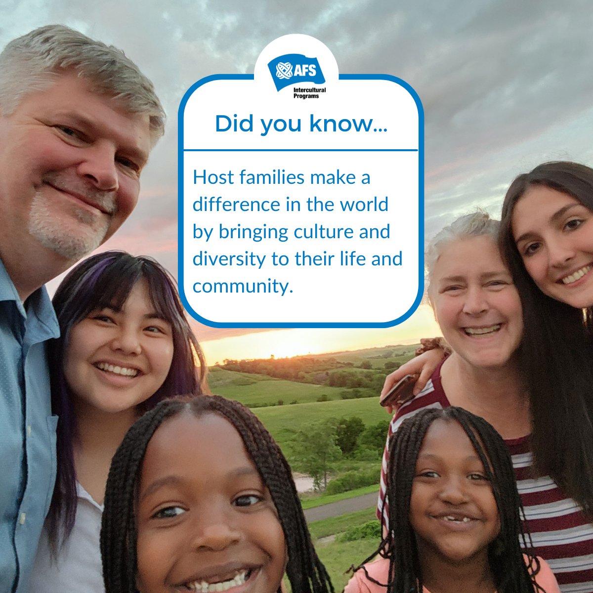 AFS-USA is looking for families across the US to host our exchange students arriving this fall! You’ll be making an incredible impact on a young person’s life and your community. All types of families are encouraged to apply at afsusa.org/host. #WhyHostingMatters