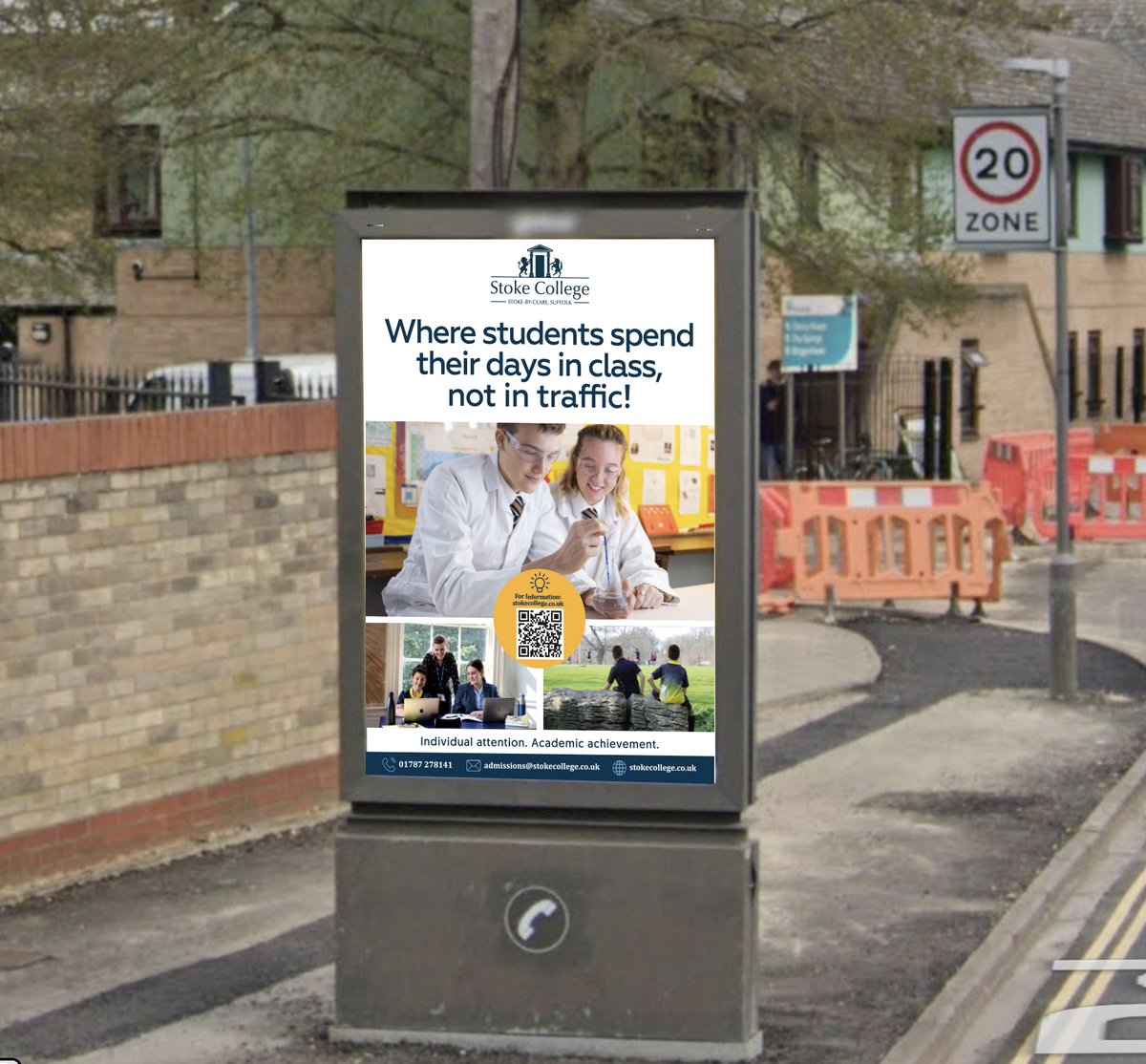 SimpsonsCreate's tweet image. Poster campaign for Stoke College. Traffic into central Cambridge during rush hour can be a real pain, if your client’s easier to get to, just say so!

#postercampaign #posterdesign #advertising #advertisingagency