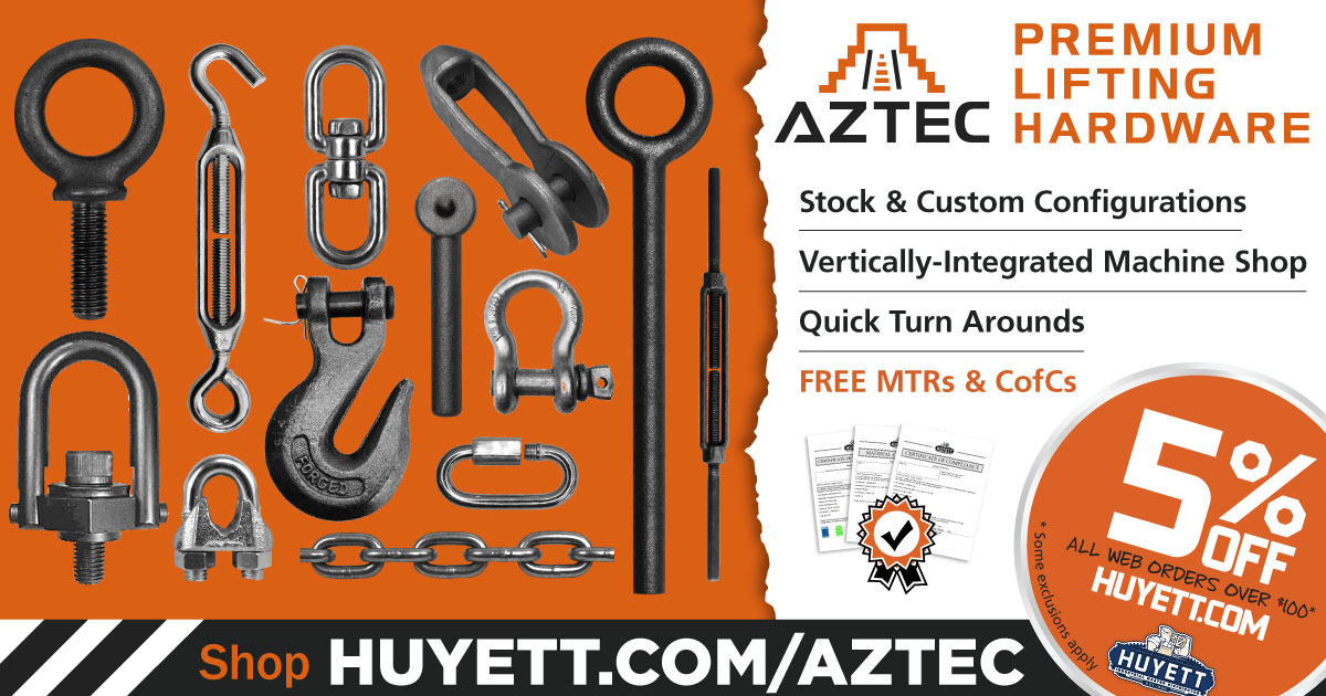 GLHuyett's tweet photo. Looking for a trusted, premium-quality brand of rigging hardware? Shop our wide variety of Aztec lifting and rigging components, including lifting eye bolts, turnbuckles, hooks, chains, and more. #liftinghardware #fastenerindustry
https://t.co/SafWuUKZoE https://t.co/WRDFcRjilY