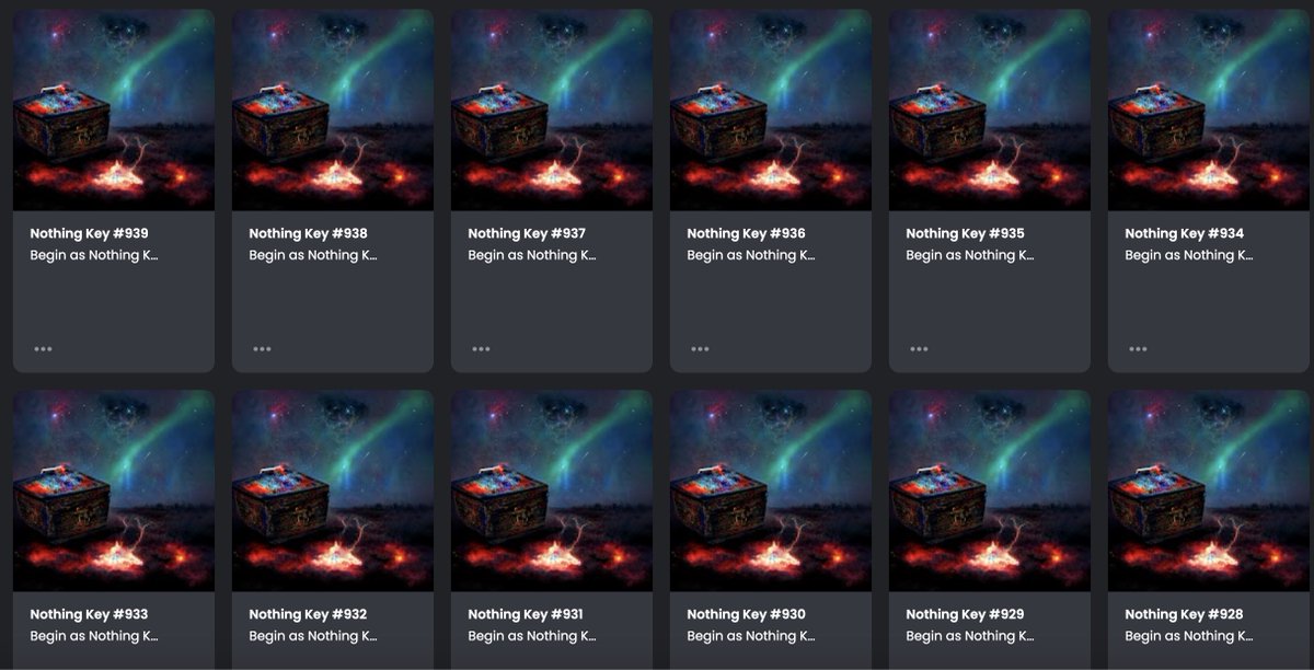 鍵ミント完了。Void済のNFTを持ってる人は同じサイトから請求できますね。

#BeginAsNothing #nft #freemint