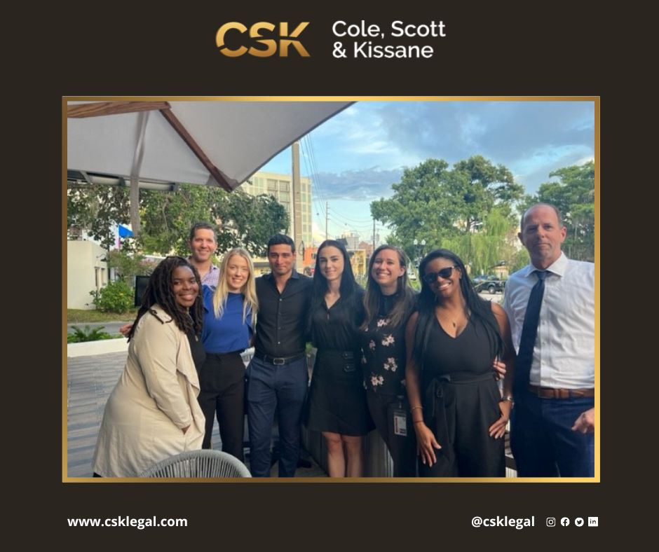 CSKLegal's tweet photo. Partners Scott Shelton, Gina Jacobs and Steven Safra hosted a happy hour event for CSK Orlando Summer Associates last week and a great time was had by all!
#CSKSummer #FloridaLargestDefenseFirm #LargestFloridaLawFirm #FloridaTrialAttorneys #FloridaInsuranceAttorneys https://t.co/wJ2ktggomG