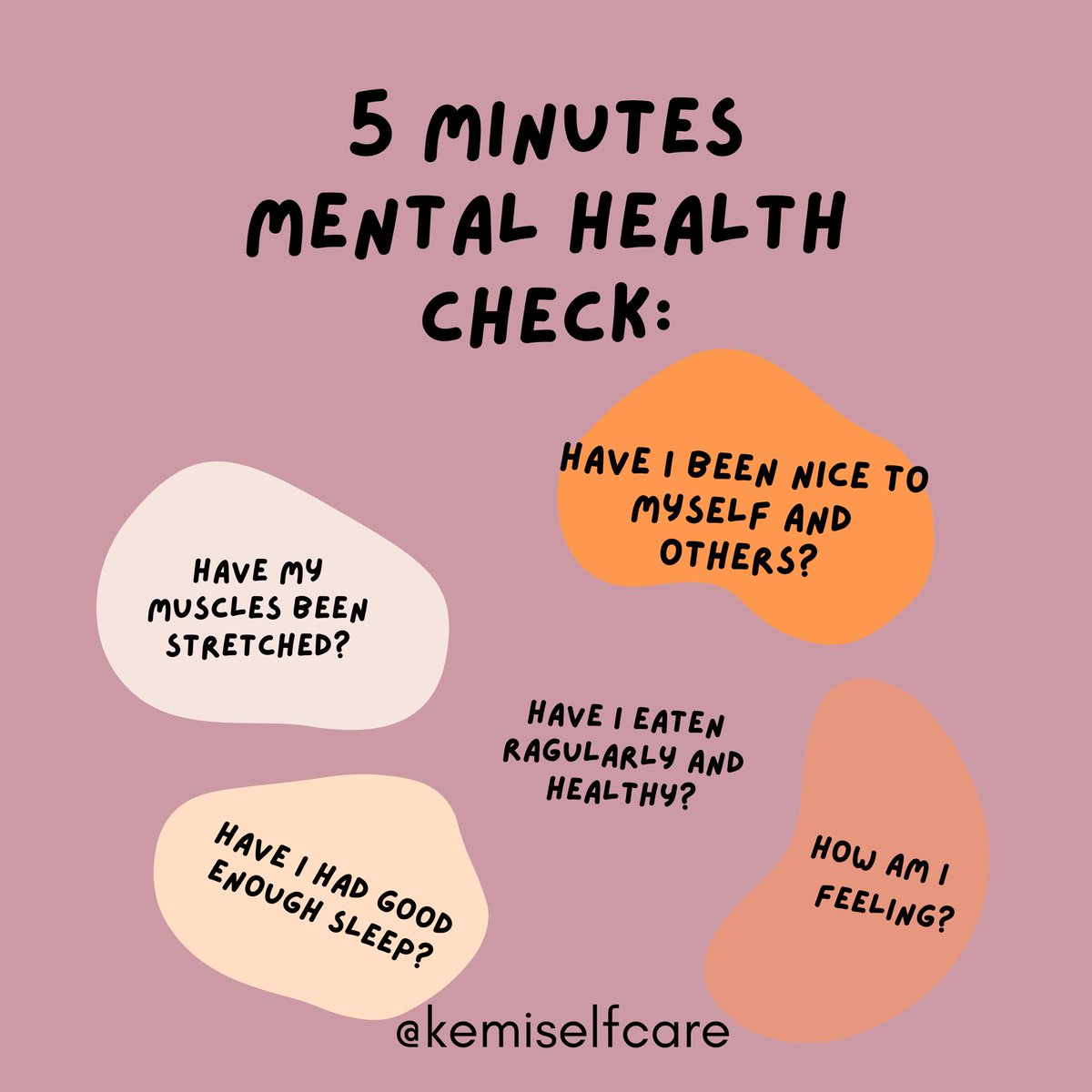 kemiselfcare's tweet photo. Have you checked up on yourself lately? #MentalHealthMatters #MentalHealthAwareness #MentalHealthAfrica #selfcare https://t.co/j00LStPPpS