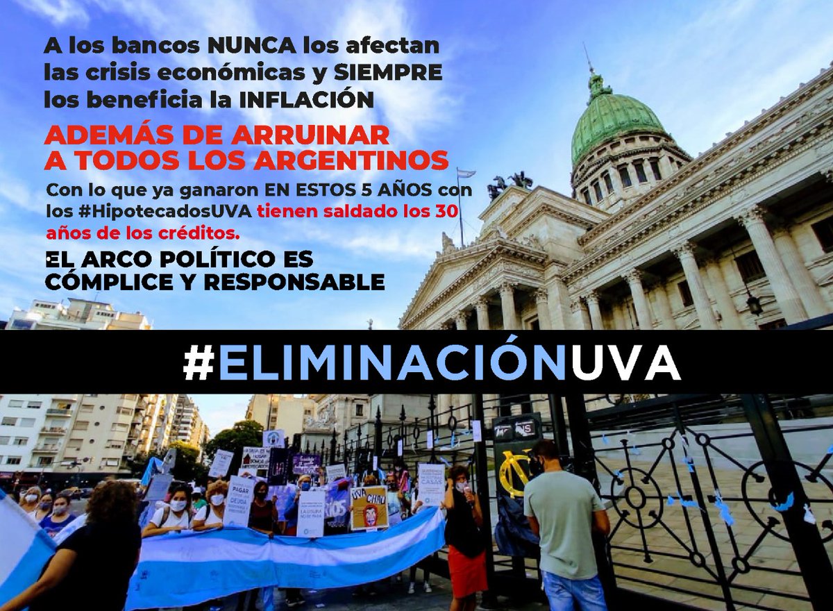 ¡Los #HipotecadosUVA queremos pagar cuotas justas!
¡BASTA DE UVA! #EliminacionUVA 
 <a href="/alferdez/">Alberto Fernández</a> <a href="/SergioMassa/">Sergio Massa</a> <a href="/BCRAusuarios/">BCRA Usuarios</a> <a href="/CFKArgentina/">Cristina Kirchner</a>
<a href="/Martin_M_Guzman/">Martín Guzmán</a>
<a href="/jorgeferraresi/">Jorge Ferraresi</a> <a href="/DomingoAmayaOk/">Domingo Amaya</a>
<a href="/KulfasM/">Matías Kulfas</a> <a href="/JuanManzurOK/">Juan Manzur</a>