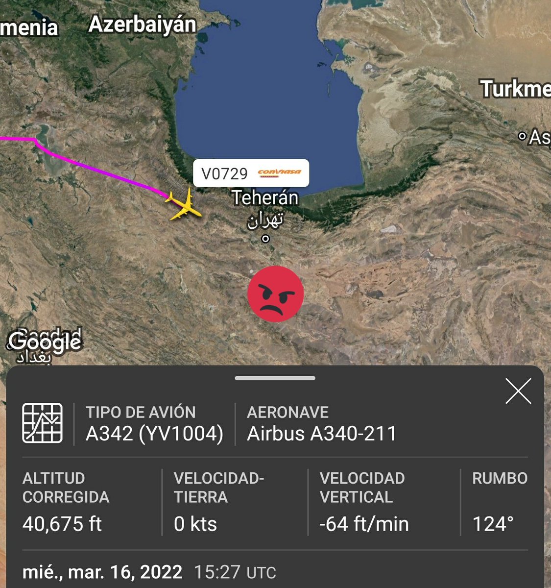 Arr3ch0's tweet photo. #YV1004 está en los hangares de Mahan Air en Teheran, Iran desde el 16 de Marzo. https://t.co/xF75WlTFgt