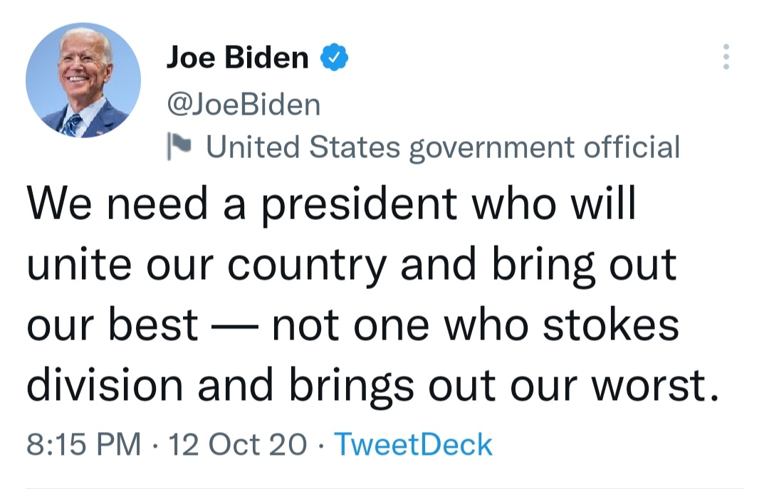 <a href="/POTUS/">President Donald J. Trump</a> This you??? The great uniter. 🙄