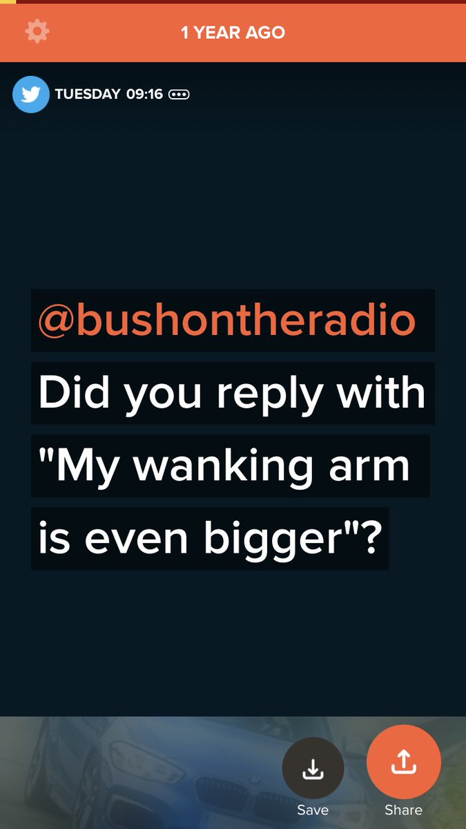 M140itasha's tweet photo. @bushontheradio I love how TimeHop tells me that I sent this to you a year ago but offers no context… I also have no recollection of it either 😅😅 https://t.co/K9irru3aIa