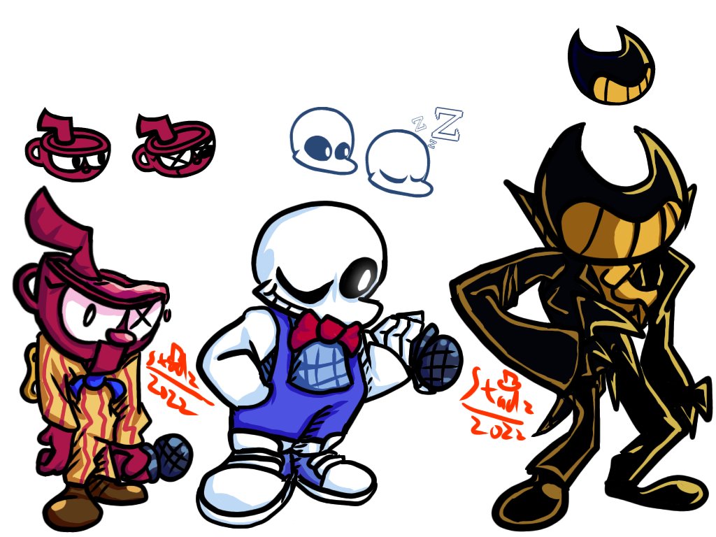 FNF VS indie cross bendy week FNF HD BF by FunTimeChell on DeviantArt