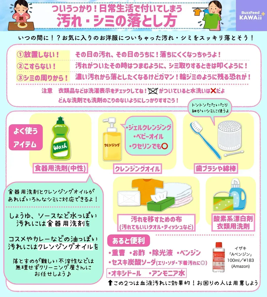 いざというときのために知っておきたい！日常生活のなかで付いてしまいがちな汚れやシミの落とし方のまとめ！
