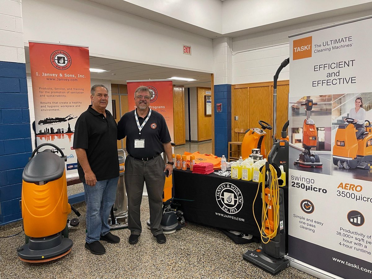 JanveyAndSons's tweet photo. At #Suffolkcounty K-12 "Innovative Ways to Work" Custodial &amp; Maintenance School Workshop. A full day of classes and vendor exhibits! 
#cleaningproducts #CleaningEssentials #cleanschool https://t.co/IFd18ysWvQ