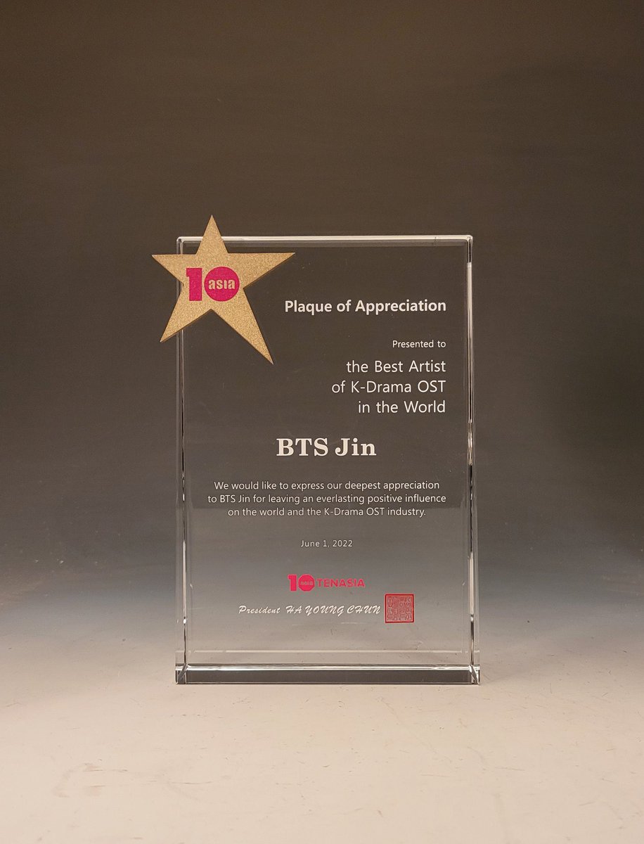 army_cavite's tweet photo. .@BTS_twt member Kim Seokjin won the Top Ten Awards for Best Artist of K-Drama OST in Mexico and in the World for his song "Yours", we are so proud of you! 🎉👏

Thank you to everyone who worked hard and voted for Yours by Jin, y'all are the best! 

CONGRATULATIONS JIN 💜 https://t.co/IttiF2lwCP