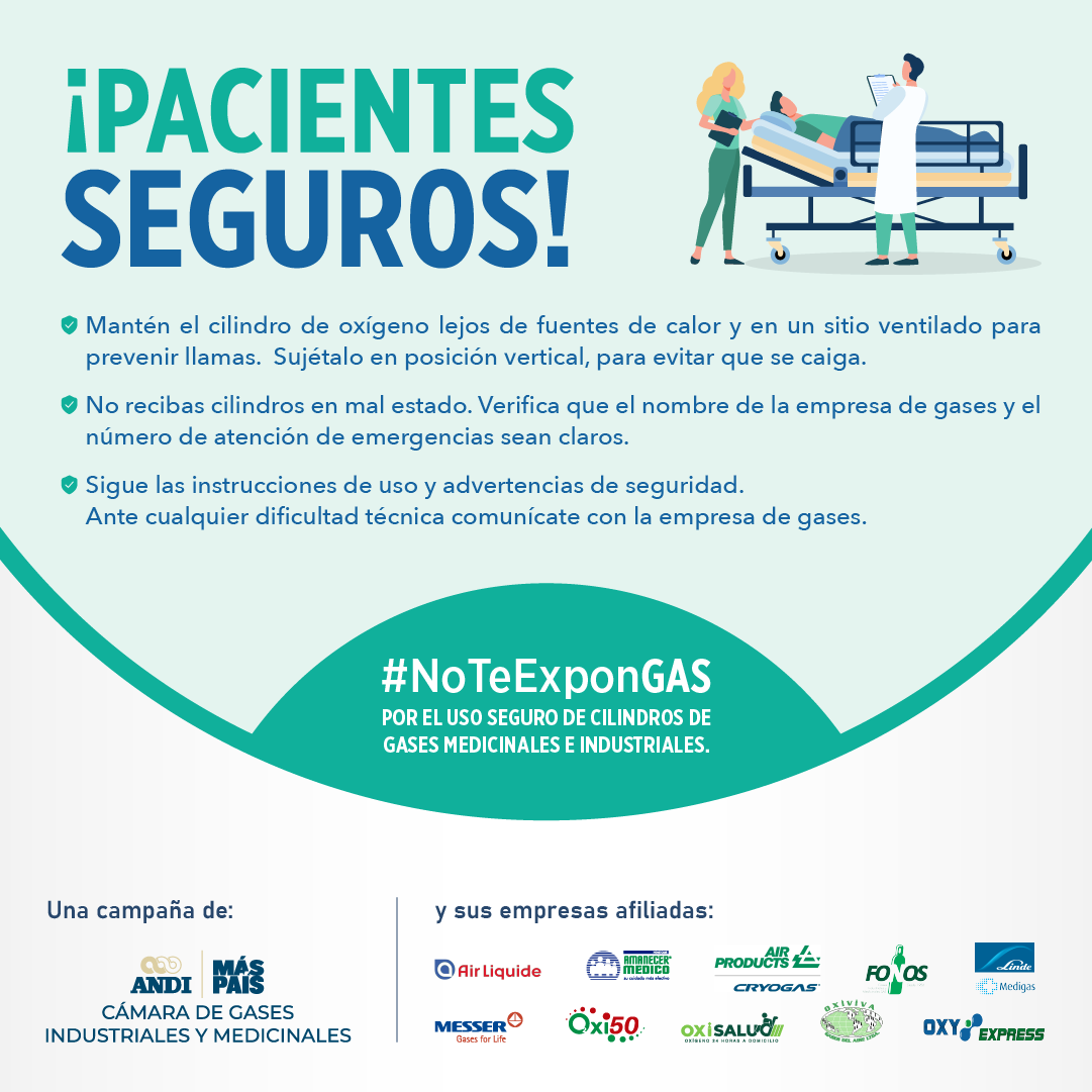 GasesANDI's tweet photo. #NoTeExponGAS ¿Sabías que el oxígeno es un medicamento y que solo en Bogotá existen más de 25.000 pacientes con oxígeno en casa? Te presentamos cómo manejar adecuadamente los cilindros y concentradores de oxígeno. Más información en: https://t.co/woarFoshIj Una campaña #ANDIGases https://t.co/IHtkRF3WJP