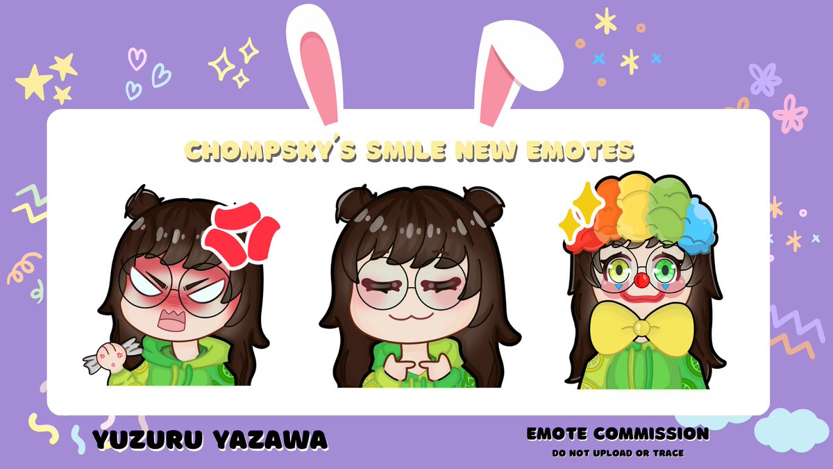 yuzuru_yazawa's tweet photo. New emotes for @Chompsky_smile!! Thank you very much for commissioning me!🐰🥕
#Chompart #art #artph #artcommissions #PHVtuber #ENVtuber #VTuberUprising https://t.co/dv1Lt25s4w