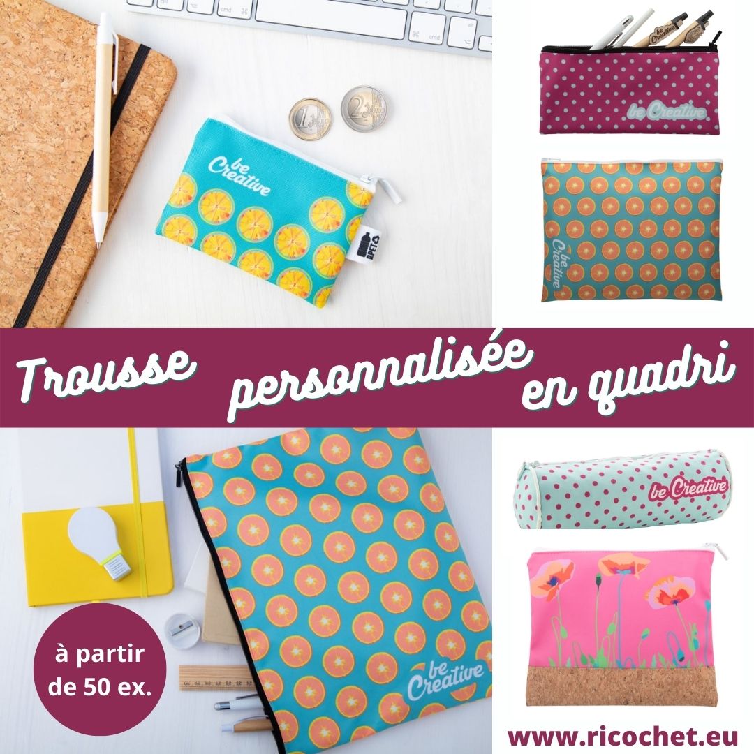 Trousse publicitaire personnalisable en quadri à partir de 50 pièces. bit.ly/3nsEAg0