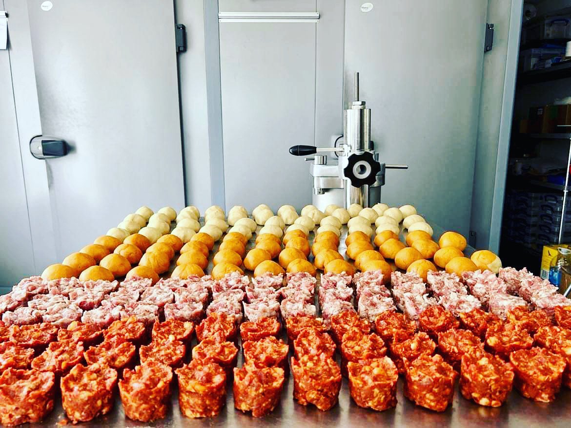 Preparing fresh batches of Hand-Raised Pork Pies (Classic &amp; Spicy🌶) for <a href="/haymarketsltd/">Hay Markets Ltd</a> tomorrow &amp; @hayartisanmarket on Saturday 😍 #porkpies #handraisedporkpies #freerangepork #highwelfarepork #artisan #slowfooduk #shiptonmill #britishcharcuterie #farmersmarket #hayonwye