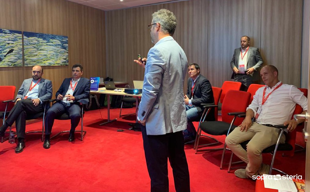 SopraSteria_ES's tweet photo. Sopra Steria ha celebrado en Madrid su primer #AerolineCustomerDay, que ha tenido lugar simultáneamente en 5 países de Europa. El objetivo ha sido reunir a líderes del sector, intercambiar ideas y compartir casos de uso. ¡Juntos, damos forma al futuro #aeroespacial! https://t.co/uHVAgRnnFn