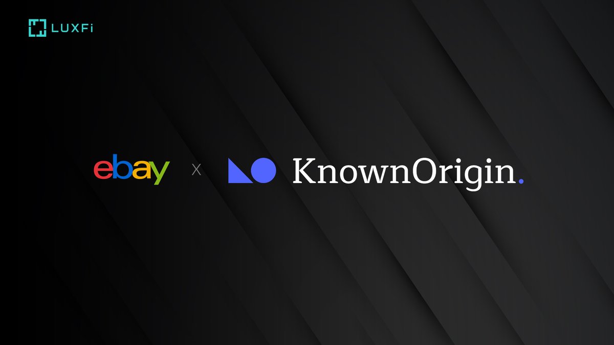 💥#Marketplace <a href="/eBay/">eBay</a> X #NFTmarketplace <a href="/KnownOrigin_io/">KnownOrigin.io</a> 💥

eBay started allowing #NFT sales last year. With the KnownOrigin acquisition, it'll attract more #NFTart creators and collectors. 🎨

#LuxFi looks forward to an increasing community of #digital collectibles. 🖼️