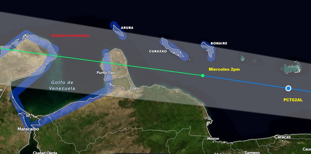 meteovenezuela's tweet photo. Reporte #PCT02ALVenezuela 29jun22 10:30am

Recuerden

•Hay AVISO DE TORMENTA TROPICAL para Falcón, Zulia costa N, Aruba, Curazao, Bonaire, Costa N de Colombia
•Hay algunas lluvias localmente fuertes sobre Paraguaná, dispersas en Falcón E, Lara N, Yaracuy⬇ https://t.co/FVviqYrgIo