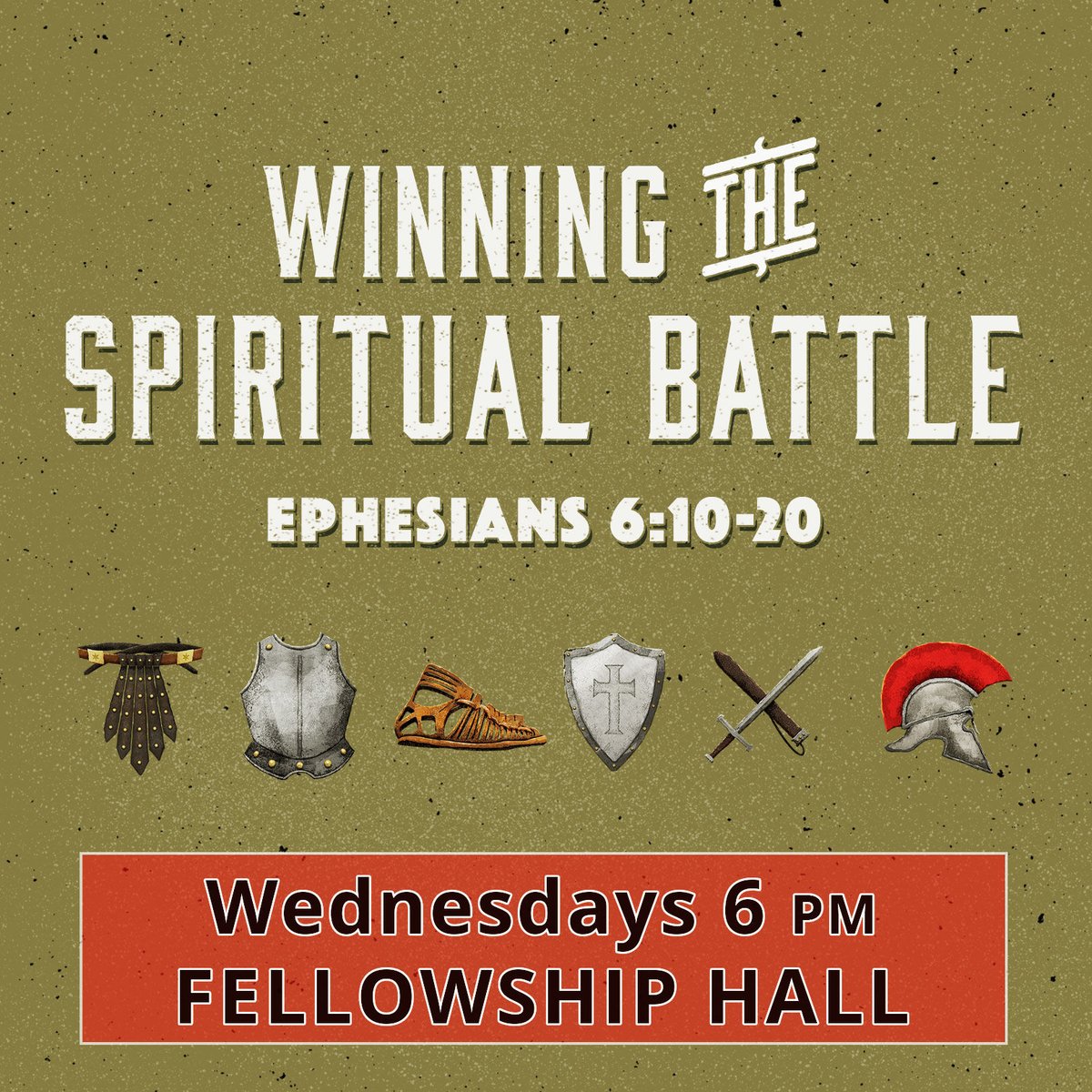 fbcclintonms's tweet photo. Join us tonight for activities! "Winning  the Spiritual Battle" will be discussing The Helmet of Salvation in the Fellowship Hall. Kids completed K5-6th grade will be meeting in the Activities Building. More details at https://t.co/b04tBJXA3w https://t.co/W4MVo7tRCl