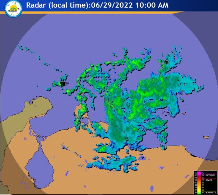 meteovenezuela's tweet photo. Reporte #PCT02ALVenezuela 29jun22 10:30am

Recuerden

•Hay AVISO DE TORMENTA TROPICAL para Falcón, Zulia costa N, Aruba, Curazao, Bonaire, Costa N de Colombia
•Hay algunas lluvias localmente fuertes sobre Paraguaná, dispersas en Falcón E, Lara N, Yaracuy⬇ https://t.co/FVviqYrgIo