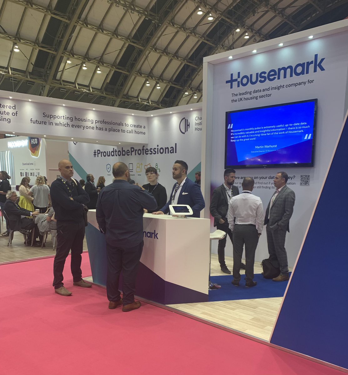 skilby22's tweet photo. Busy afternoon on the #Housemark stand, chatting all things #data. Come and join in! We’re at stand F44. https://t.co/kJ8IvpbdVn