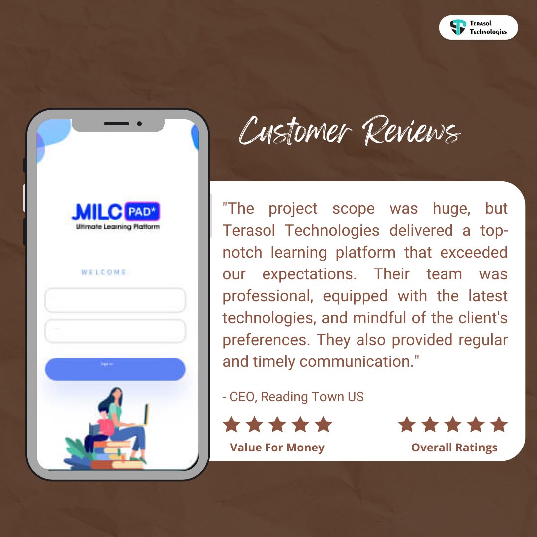 Terasol_app's tweet image. Let Our Client Advocate for Us!

⚓ We continue to anchor our journey on building great digital products and even better service. 

Project 🔗- ow.ly/5alQ50JKgWs

Review 🔗- ow.ly/wOwh50JKgWt

#appdevelopment #clientreview #edtechapp #edtech