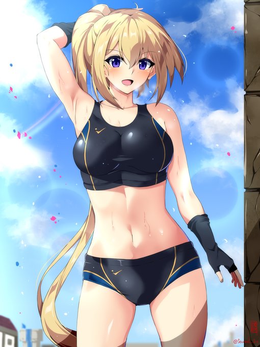 「わーい優勝したよ!」
セヴァンちゃんは足が速い。

ブルーフォード王国には陸上競技の王国杯がある。競技があるということは専用のユニフォームもある。そしてそれは、間違いなくセパレートだ。 